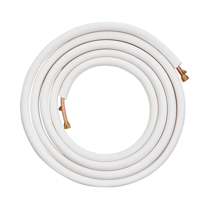 VEVOR 25FT Mini Split Line Set, 1/4" & 1/2" OD Copper Pipes, Triple-Layer Insulated Refrigerant Tubing with Wrapping Strips for HVAC AC Heat Pump