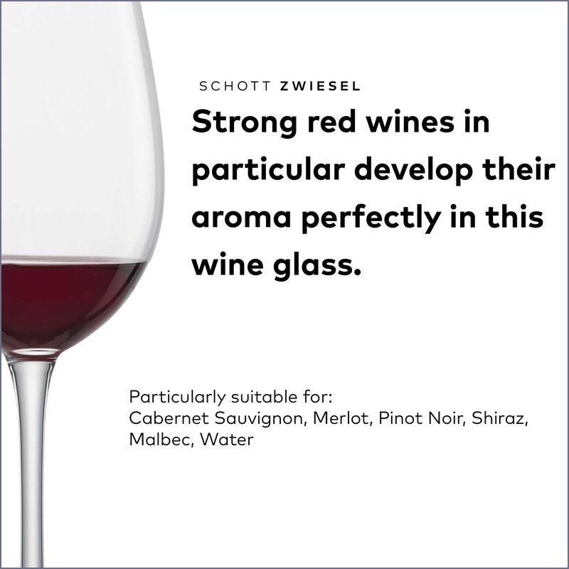 SCHOTT ZWIESEL Classico Red Wine Glass (Set of 6), Crystal Glasses for Red Wine or Water, Dishwasher-Safe Tritan Wine Glasses, Made in Germany (18 Ounce)