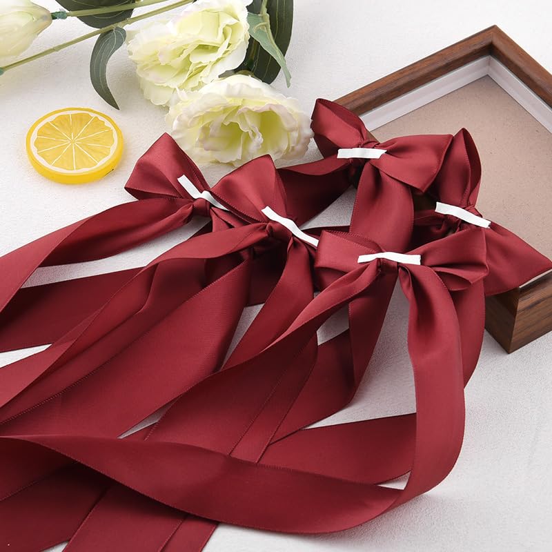 Red Bow for Wine Glasses - Wedding & Bridal Party Decor, Borhmty