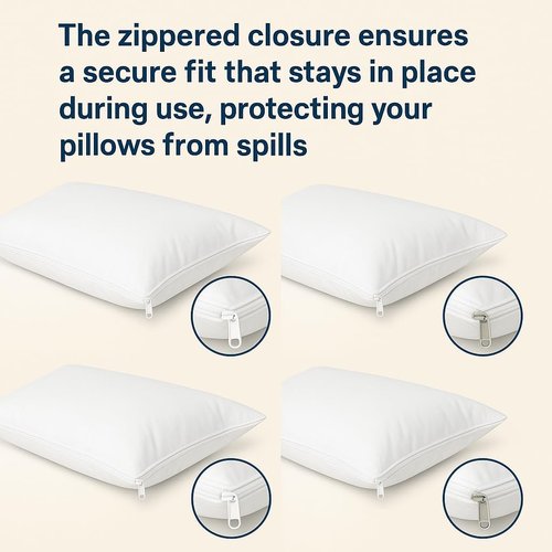 Deluxe Zippered Vinyl Pillow Covers by [Brand Name] - Waterproof Protectors for Standard 20"x29" Pillows | Ideal for Home, Hotel & Hospital Use