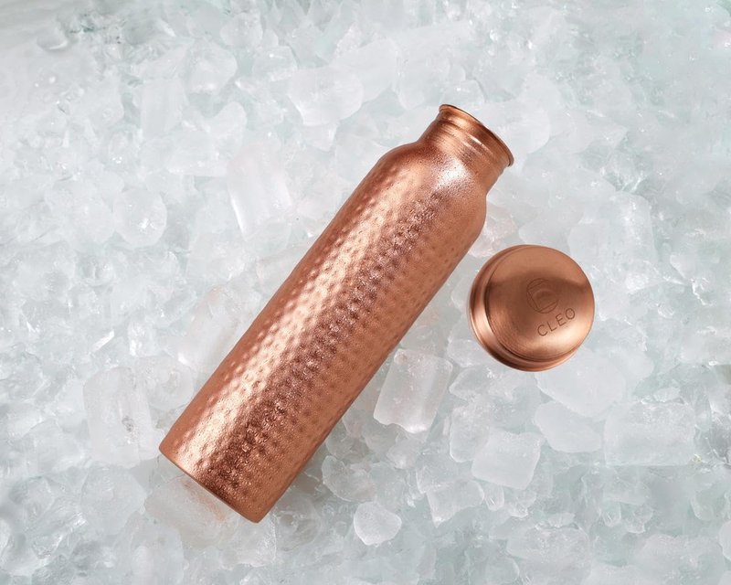 AVA DESIGNZ Pure Copper Water Bottle, 950 ML (32.5 Oz) - Hand-crafted Hammered Copper Vessel - Certified Insulated Water Bottle Great for Sports, Yoga & Everyday Use