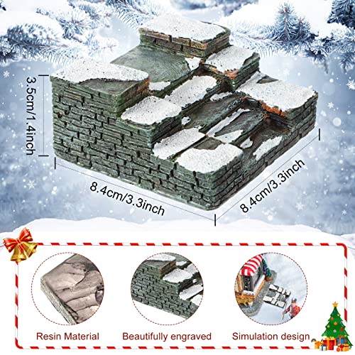 Geelin 2 Pcs Miniature Stone Steps Christmas Village Staircase with