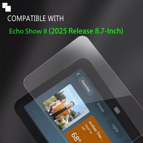 MUBUY-GOL Tempered Glass Screen Protector - 9H Hardness, Ultra Clear, Anti-Fingerprint | 2 Pack for Echo Show 8 (4th Gen, 2025)