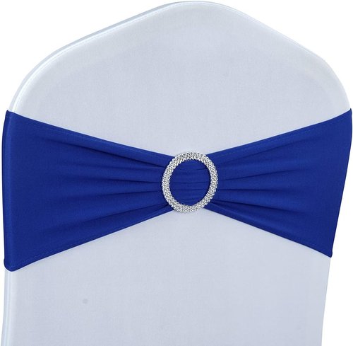 Babenest Spandex Chair Sashes - 30PCS Premium Stretch Cover Bands with Buckle Slider for Weddings | Royal Blue