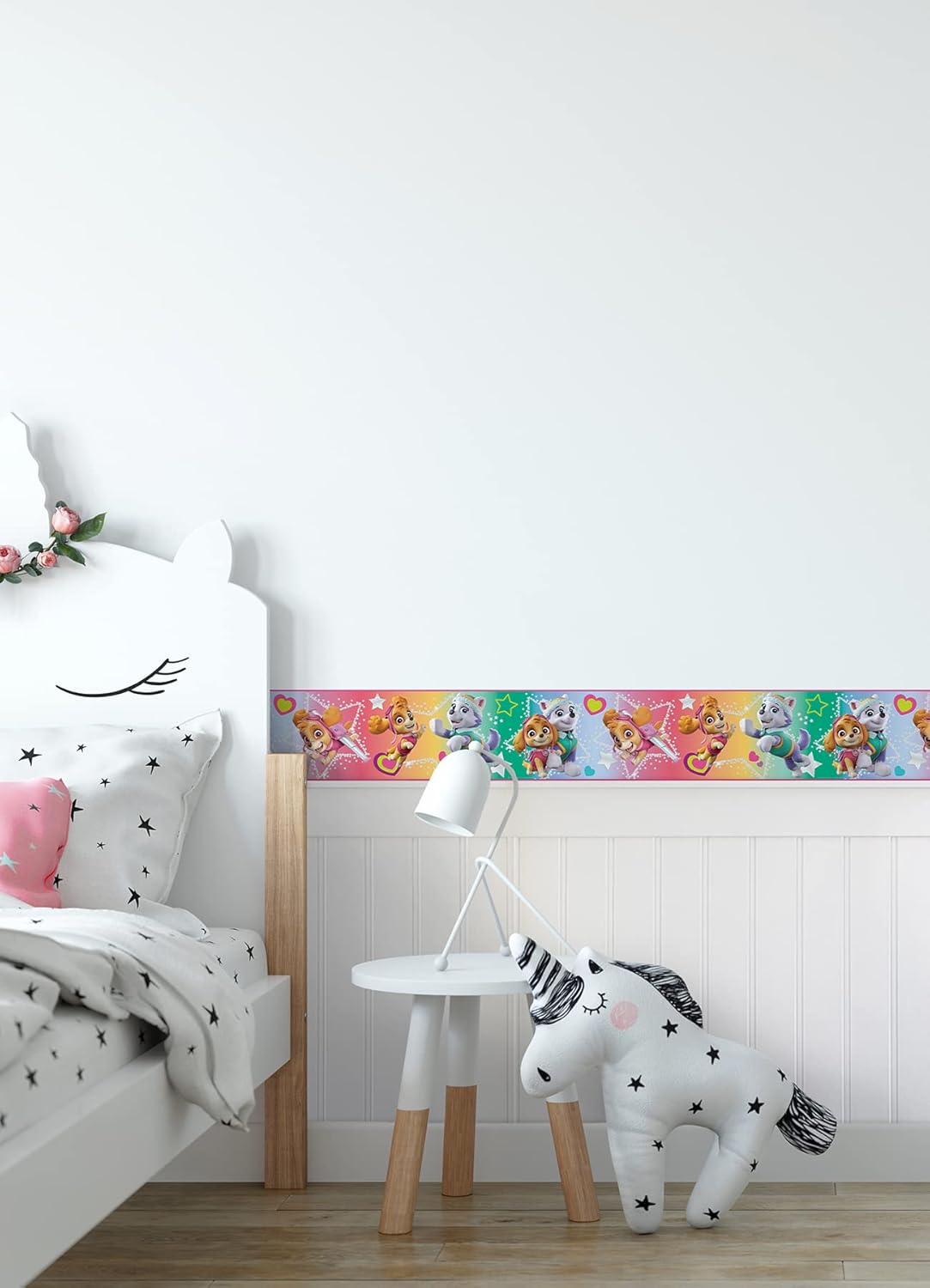 RoomMates Paw Patrol Skye & Everest Wallpaper Border - Easy Peel & Stick Design for Kids' Rooms