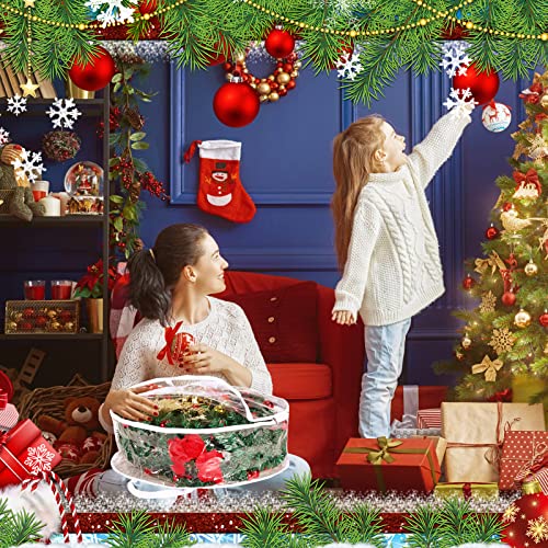 Shappy 6 Pcs Clear 24in Christmas Wreath Storage Bags with Dual Zippers