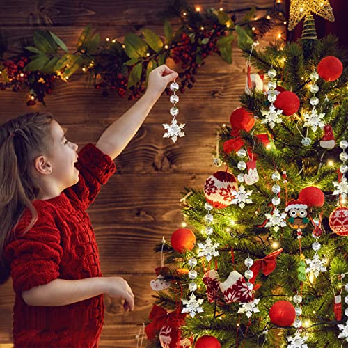 30pc Clear Acrylic Snowflake Ornaments for Christmas Tree & Holiday Decor