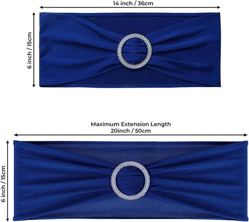 Babenest Spandex Chair Sashes - 30PCS Premium Stretch Cover Bands with Buckle Slider for Weddings | Royal Blue