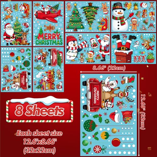 Christmas Window Clings Stickers - 350 Pcs Holiday Decals for Indoor & Outdoor