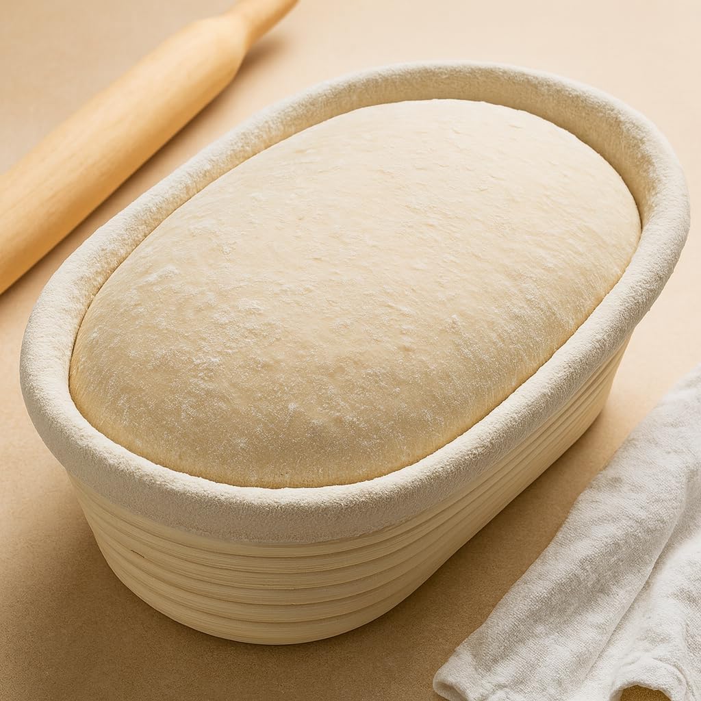 Saint Germain Bakery Premium Round Bread Banneton Basket - Ideal Brotform Proofing Basket for Beautiful Bread (10 Inch)