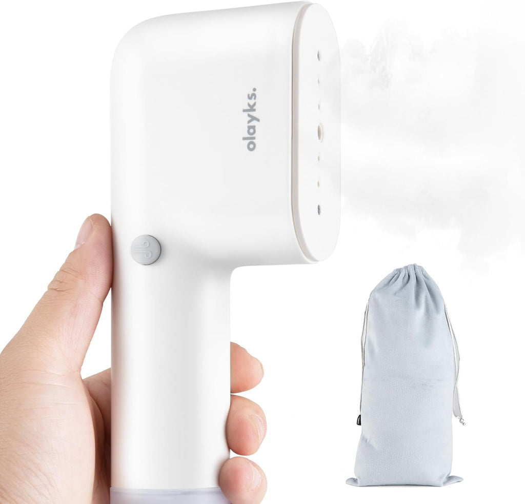 Skiennix Travel Steamer - Portable Handheld Garment Steamer | 15S Quick Heat-Up, 2-in-1 Iron, 1.1lbs, White