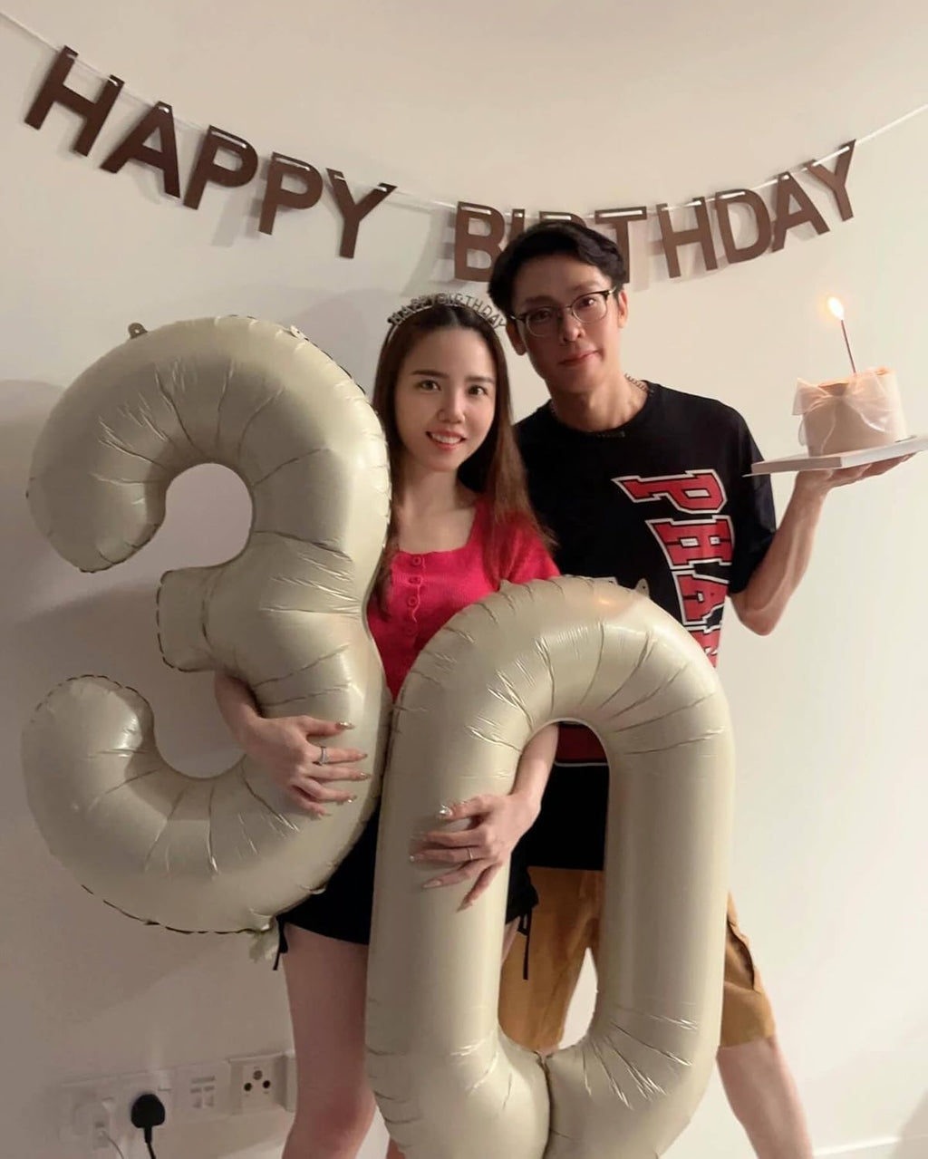 Number 4 Balloon by Cream - 40 Inch Giant Foil Balloon for 4th Birthday Party Decorations