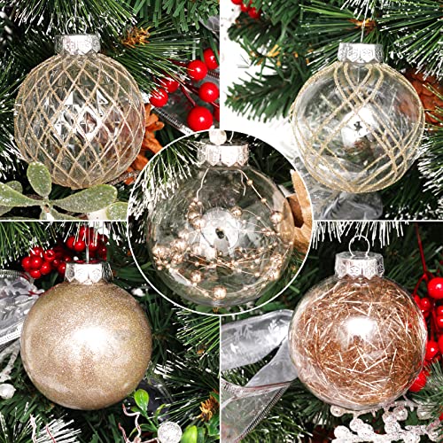 Clear Plastic Christmas Ball Ornaments - 30 Pack 2.36" Shatterproof Champagne
