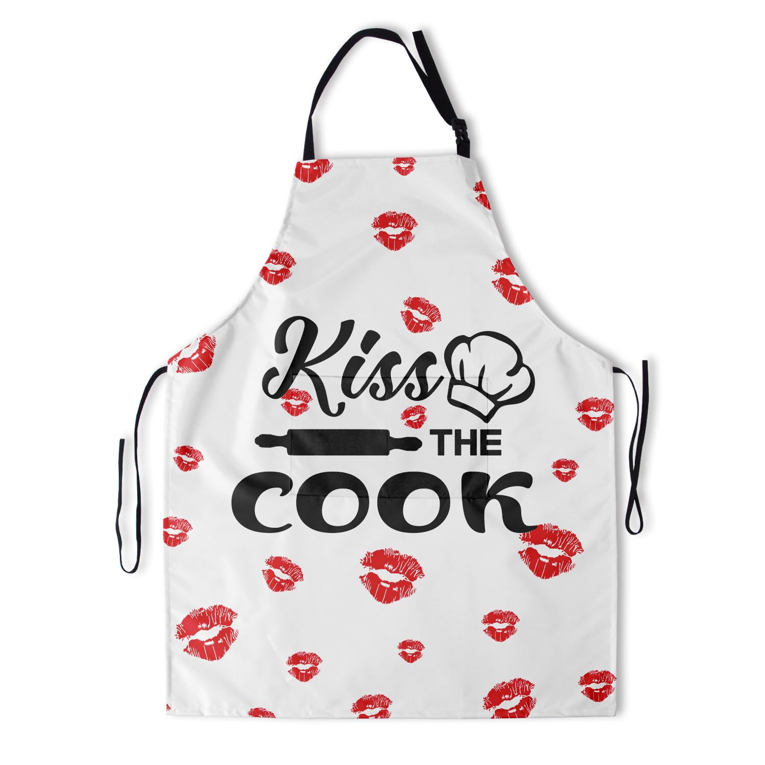 Imiss Kiss The Cook Kitchen Cooking Baking Apron - Funny Apron for Women Men，for Valentine's Day Gift Chef Home Grilling Baking