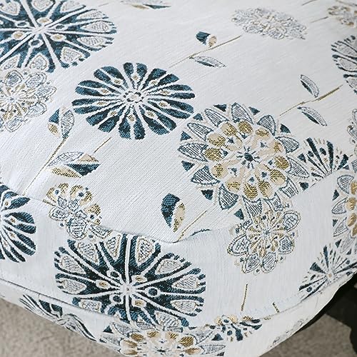 Full Size Chenille Futon Cover with 3 Zippered Sides - Ivory/Navy