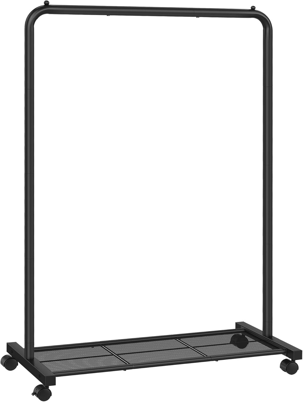 SONGMICS Clothes Rack - Mobile Garment Rack with Mesh Shelf & 110 lb Capacity - Black UHSR25BK