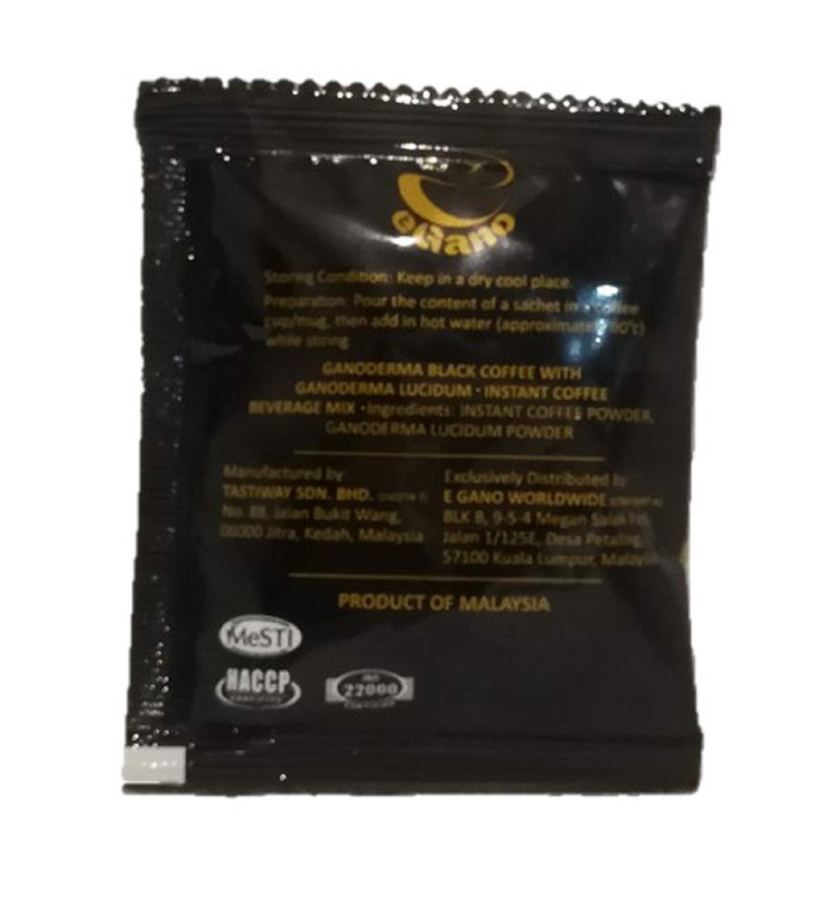 1 Box eGano Ganoderma Black Coffee (3.5g x 30 Sachets) - Premium Quality Instant Coffee With Ganoderma Lucidum Extract