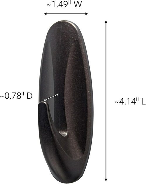 Command Outdoor Large Bronze Hooks - Damage-Free, Weather Resistant | Holds 5 lb, 3 Hooks, 4 Strips