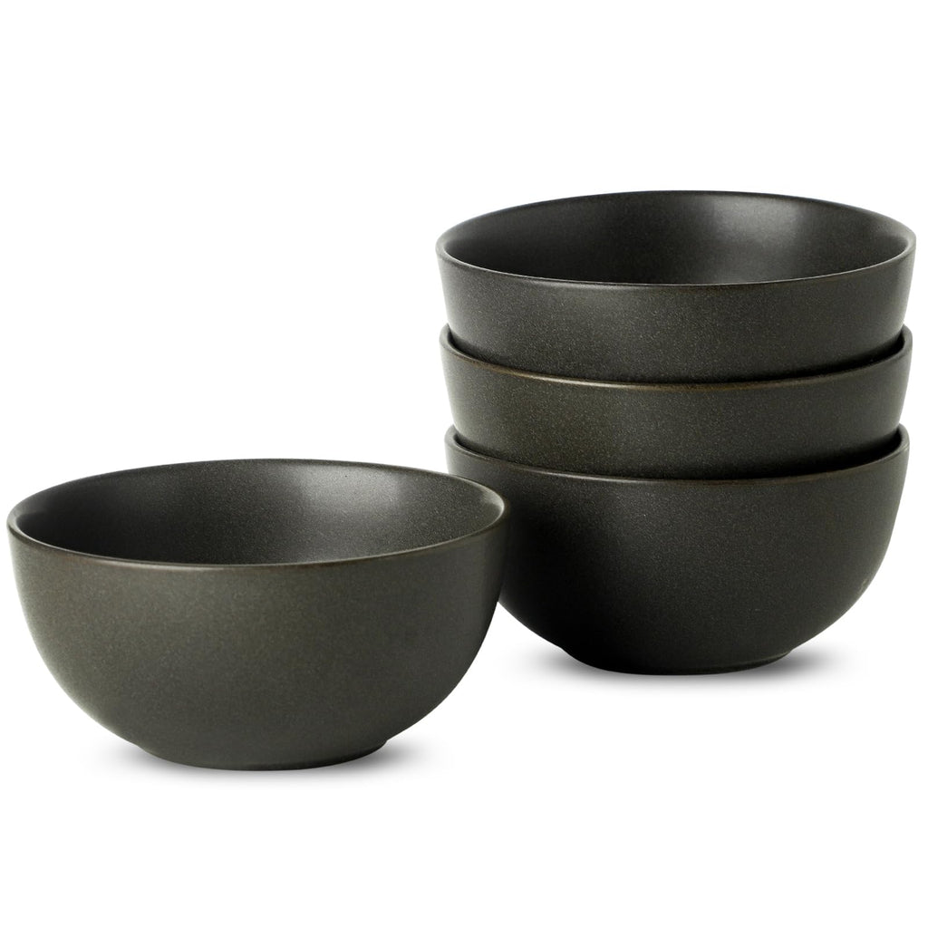 Tikooere Cereal Bowls, 24 oz Soup Bowls Set of 4, Ceramic Bowls Set for Salad, Fruit, Breakfast, Dessert, Stoneware Bowls for Kitchen, Dishwasher & Microwave Safe, Matte Black