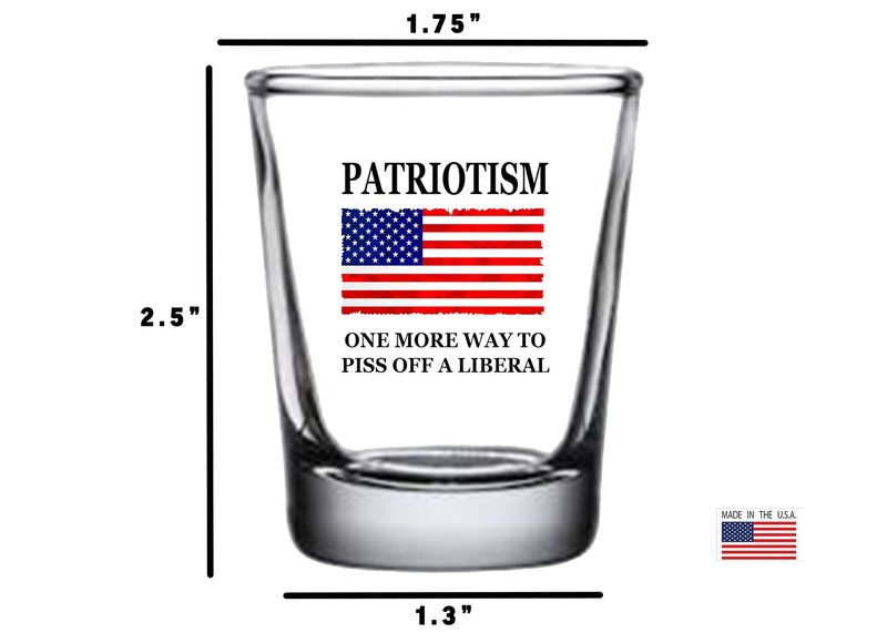 Rogue River Tactical Patriotism USA Flag Shot Glass Gift For Military Veteran or Patriotic American