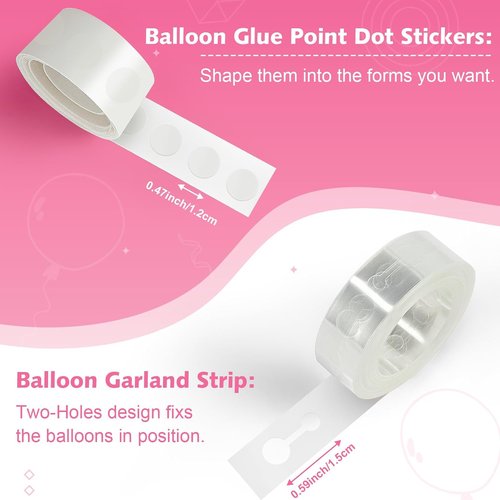 Bezente Rainbow Latex Balloons - 100 Pack with Balloon Tape Strips & Glue Dot Stickers