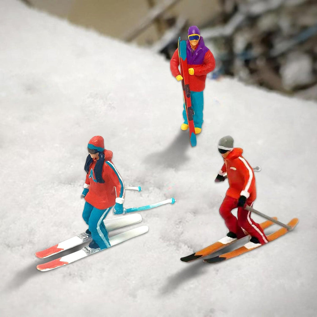 Skiennix Miniature Skiing Figures - 6Pcs Hand-Painted Accessories for DIY Projects & Decor