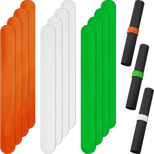 Charniol Wrapping Paper Roll Holder - 12-Piece Silicone Covered Metal Stabilizer | Organize Gift Paper (Green, Orange, White)