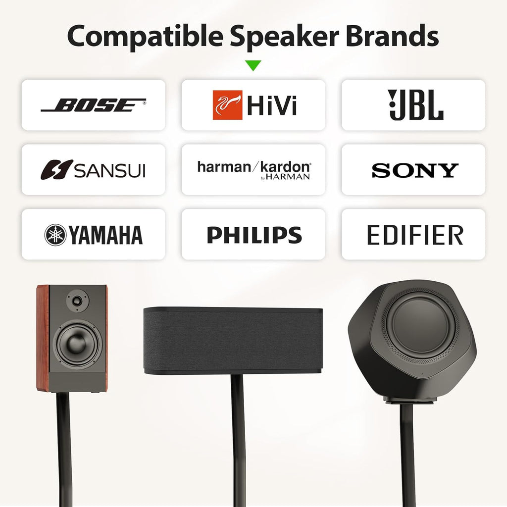 USX MOUNT Universal Speaker Stands - Height Adjustable 30" to 39" for Satellite & Bookshelf Speakers | Supports Up to 11 lbs (Pair)