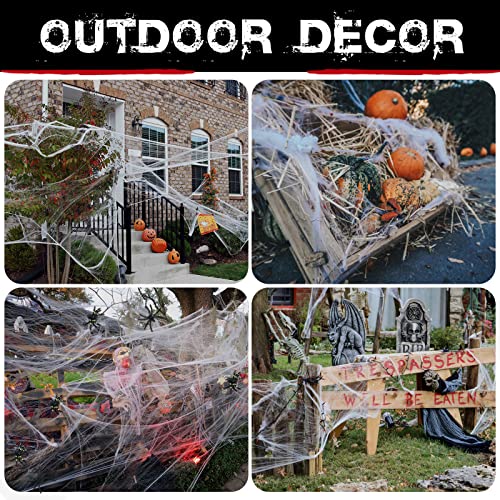 Super Stretch Halloween Spider Web Decorations with 30 Fake Spiders
