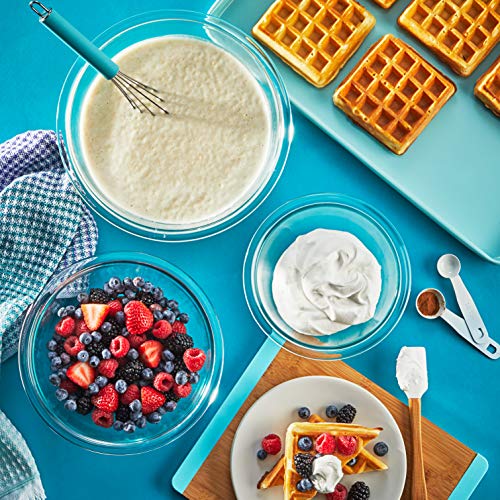 3-Piece Tempered Glass Mixing Bowl Set - 1-Qt, 1.5-Qt & 2.5-Qt Bowls