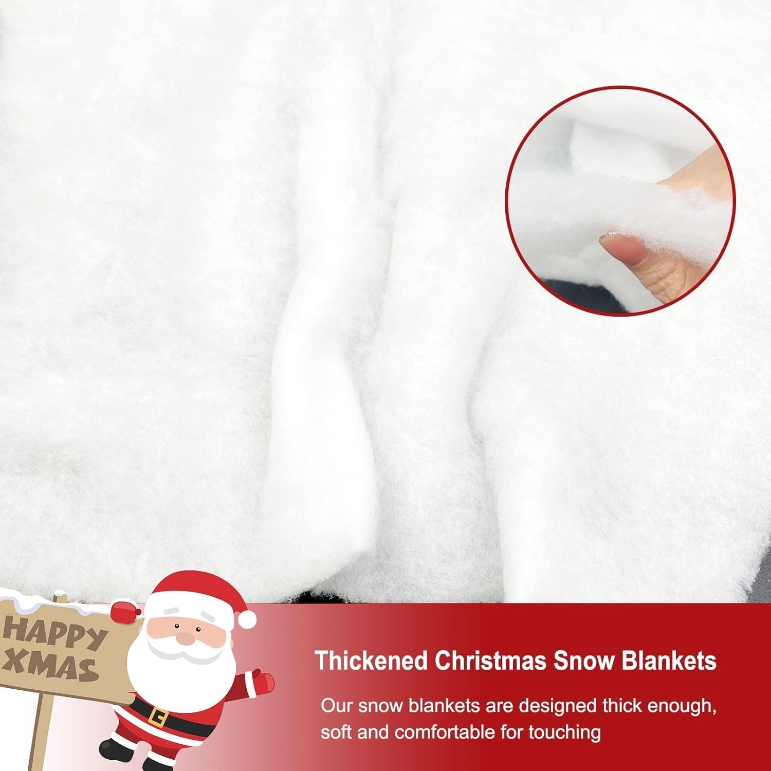 Skiennix Christmas Snow Blanket - Fluffy Faux Snow Roll for Holiday Decor | 4.9x1.3ft White Backdrop
