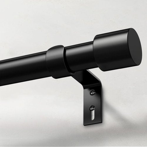IFELS Heavy Duty Curtain Rods - Adjustable 66 to 120 Inch Black Drapery Rod for Farmhouse & Living Room