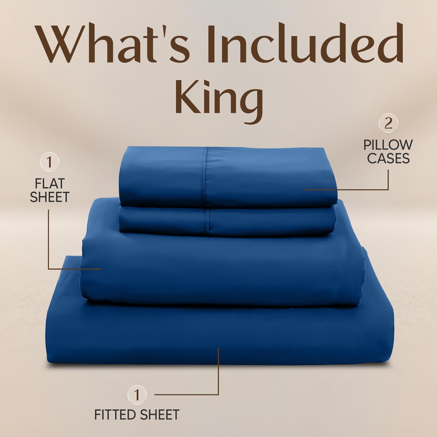 Utopia Bedding King Size Sheet Set - Soft, Breathable Microfiber | 4-Piece in Dusk Blue, Oeko Tex Certified