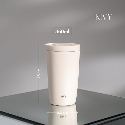 KIVY Insulated Travel Coffee Mug - 12oz Stainless Steel Tumbler | 24h Cold & 6h Hot - Spill Proof & Dishwasher Safe