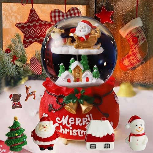 36 Pcs Christmas Miniature Figurines Kits, Mini Resin Santa Claus Christmas Trees Snowman Ornaments Micro Landscape Accessories for DIY Snow Globes Christmas Village Fairy Garden