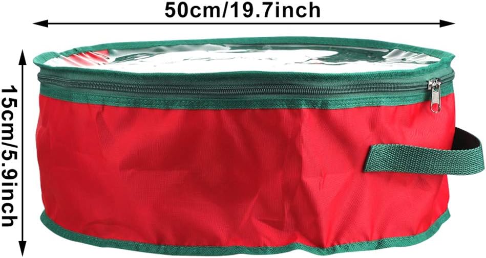TITA-DONG Wreath Storage Bag - Heavy Duty Waterproof Oxford Fabric, Transparent Design, 20x20x6 Inch