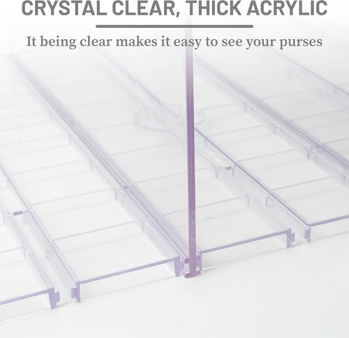 Clear Acrylic Gift Bag Storage Organizer - Adjustable Shelf Divider for Small Closets | 1 Pack