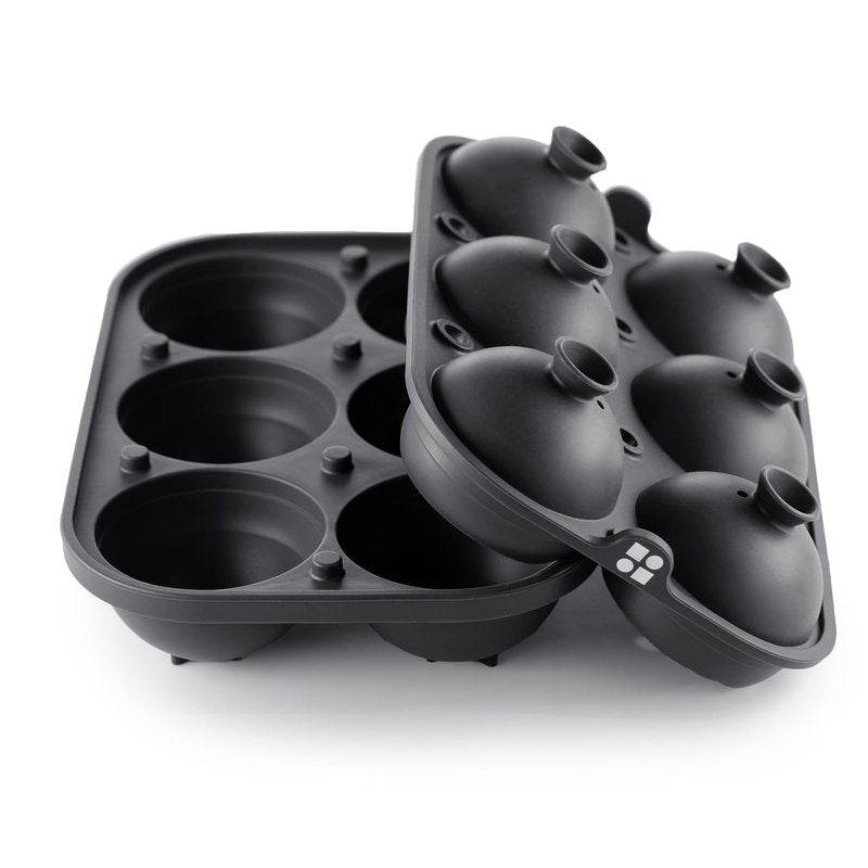 Ice Cube Molds – Large Silicone Ice & Sphere Mold Combo with Built-In Easy-Fill Funnel 2-Inch Round & Square Whiskey Ice Molds for Cocktails & Bourbon