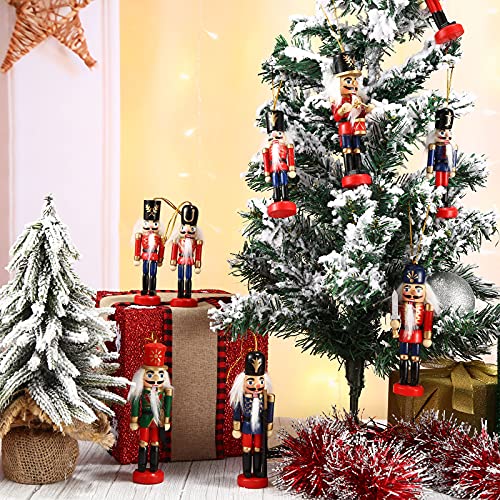12-Piece Wooden Christmas Nutcracker Ornaments - Soldier Hanging Figures