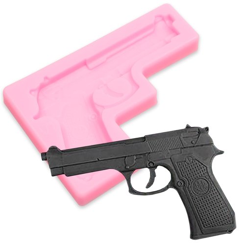 Gun Bullet Silicone Molds 5 Pcs, Pistol 3D Machine Gun Grenade Chocolate Fondant Mold for Cake Decoration Candy Sugar Cupcake Topper Polymer Clay Crafts