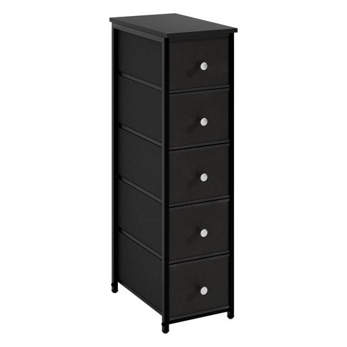 lurcns Narrow Storage Cabinet for Small Spaces Slim Bathroom Dresser with Drawers Tall Thin Storage Organizer for Bathroom Bedroom Skinny Cabinet(Black, 5 Drawers)