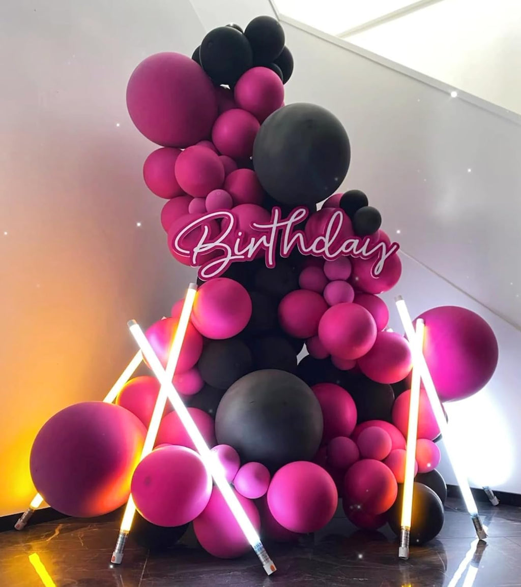 Awenztech Hot Pink Balloons - 12 Inch Latex Balloons | 50 Pack for Wedding & Birthday Celebrations