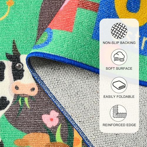 Educational Kids Alphabet Area Rug - 3x5 Non-Slip Playroom Learning Carpet