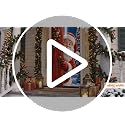 Christmas Door Cover 71x35in - Elegant Red Bow Holly Banner with Gold Snowflakes (Variation: Christmas red bow / 71x35 inches)