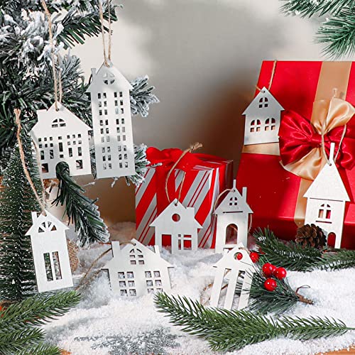 Talltalk 36 Pcs Christmas Wood Ornaments Set – White Cutouts for Crafts