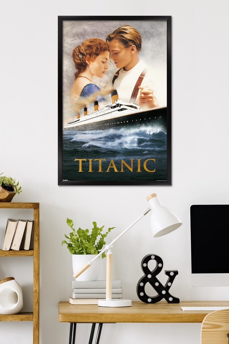 Titanic (1997) - Dance One Sheet Wall Poster, 34L" x 22.4W", Black Framed Version