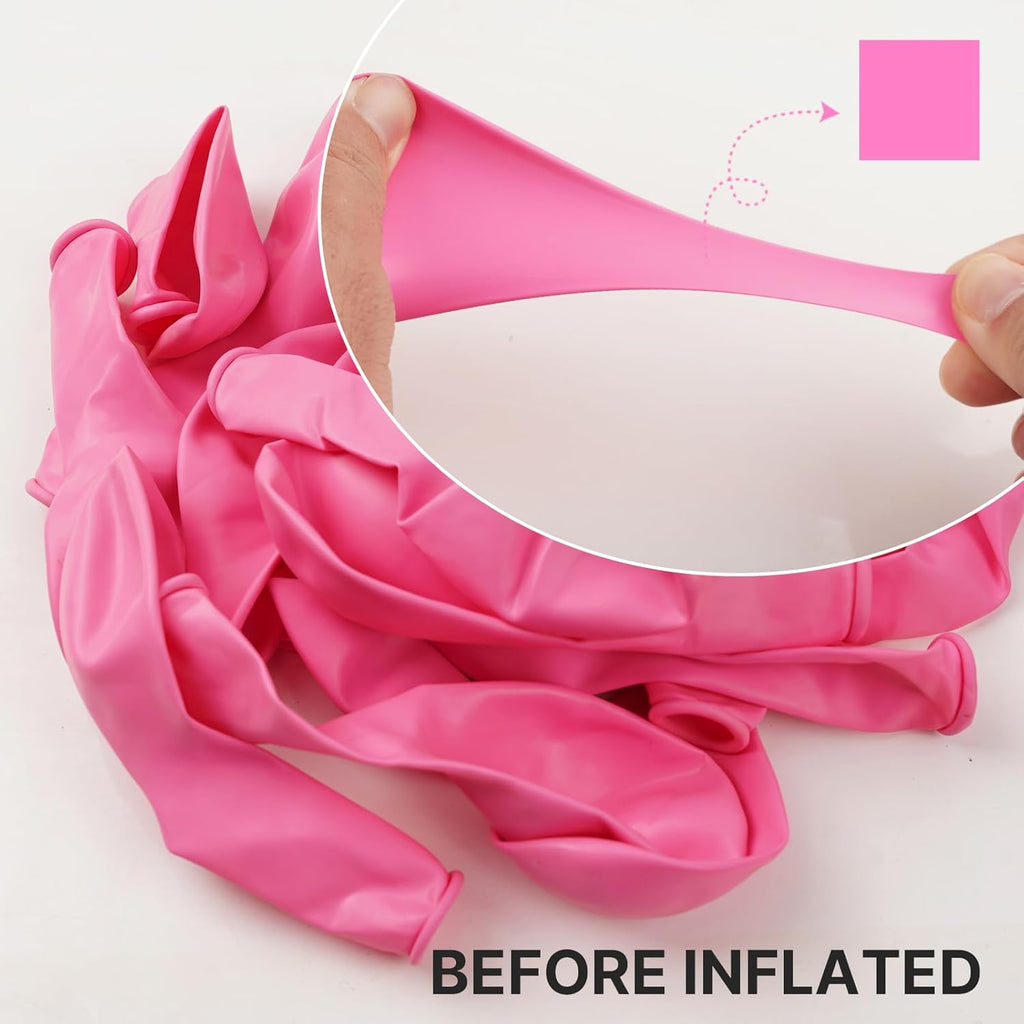 PartyWoo Pink Balloons - 127-Piece Matte Pink Balloon Arch Kit for Baby Showers & Parties | Various Sizes