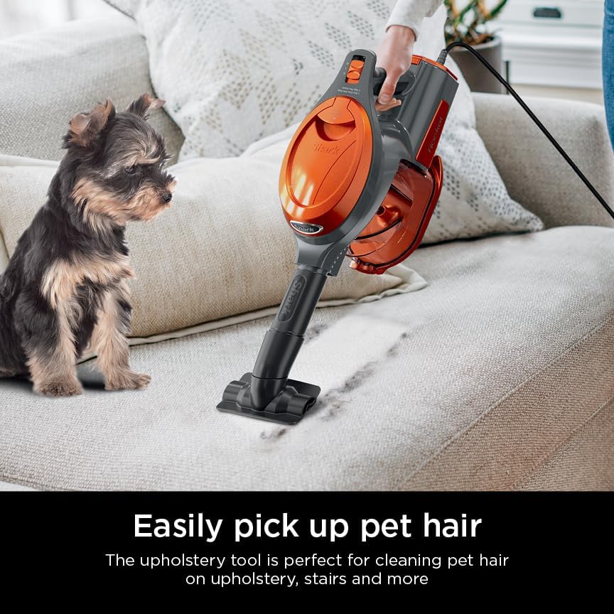 Shark HV302 Rocket Pet Corded Stick Vacuum - Lightweight, Swivel Steering for Carpets & Hard Floors | Includes Hand Vacuum & Tools in Orange