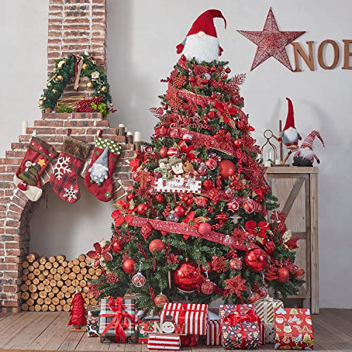 Red Shatterproof Christmas Ball Ornaments Set - 24 Pack 1.57" Xmas Tree Balls