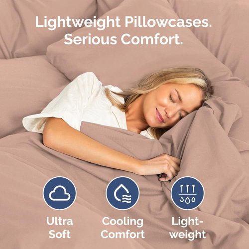 King Standard Pillow Cases - Soft Hotel Quality Covers for Comfy Bedding | 4-Piece Set in Mauve